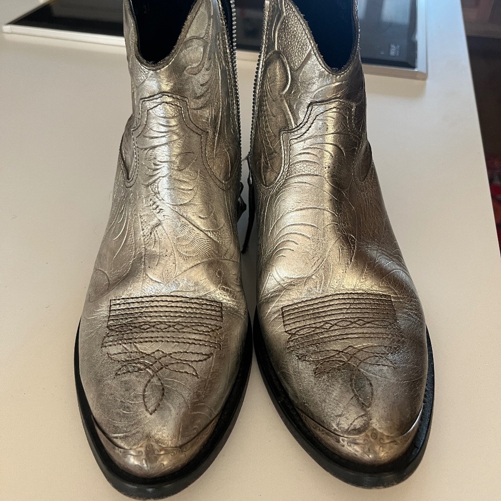 Golden Goose Deluxe Brand Booties Young Metallic - Size 8
